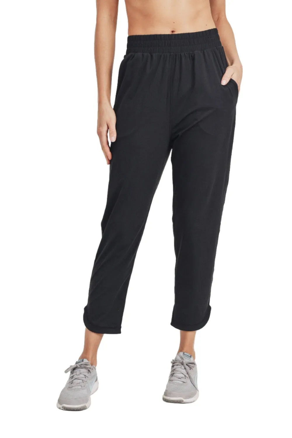 Comfortable Mono B Athleisure Joggers with Stylish Curved Notch Hem - Size Plus, Model: AP-A057