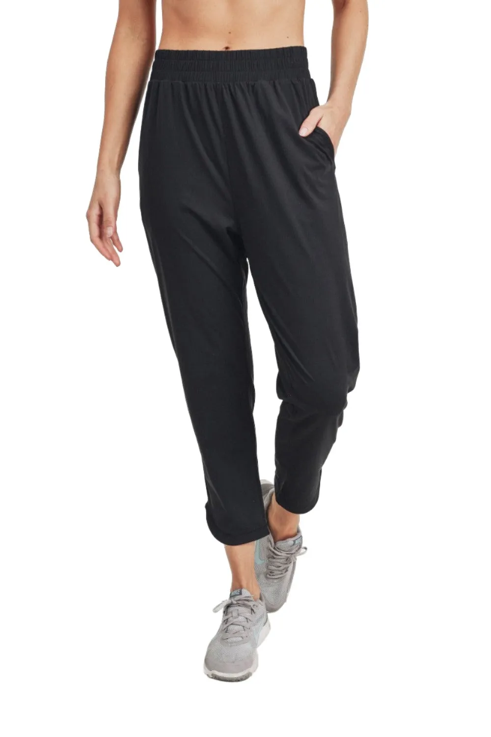 Comfortable Mono B Athleisure Joggers with Stylish Curved Notch Hem - Size Plus, Model: AP-A057