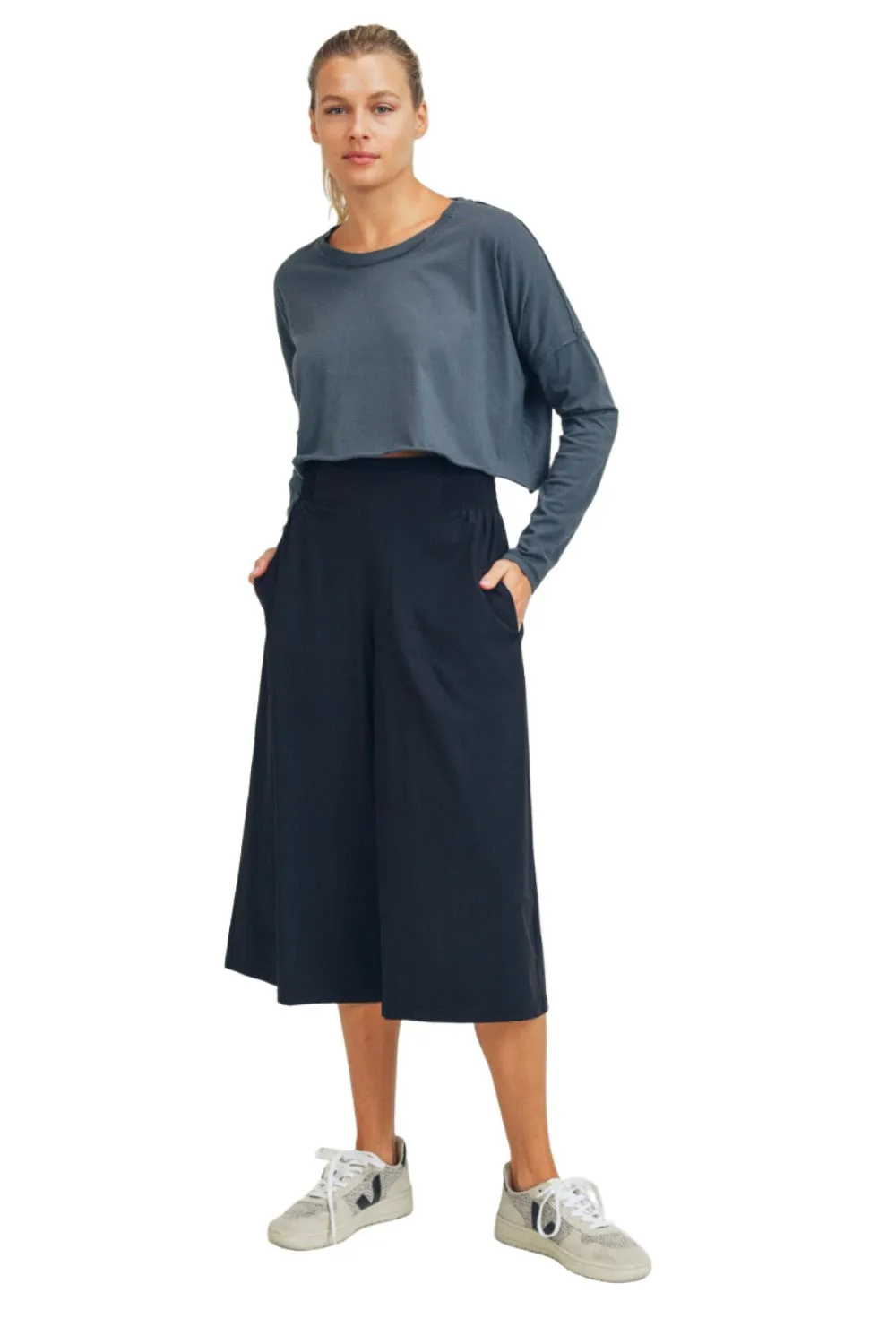 Mono B Culotte Pants With Elastic Waistband AP-A0671 and Plus