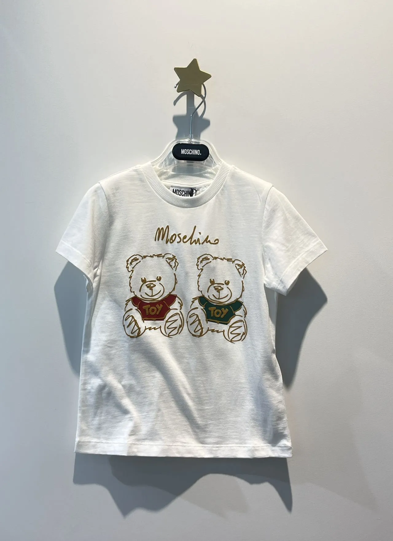 Moschino Kids Short Sleeve T-shirt With Drawing Print Of Two Bears Logo