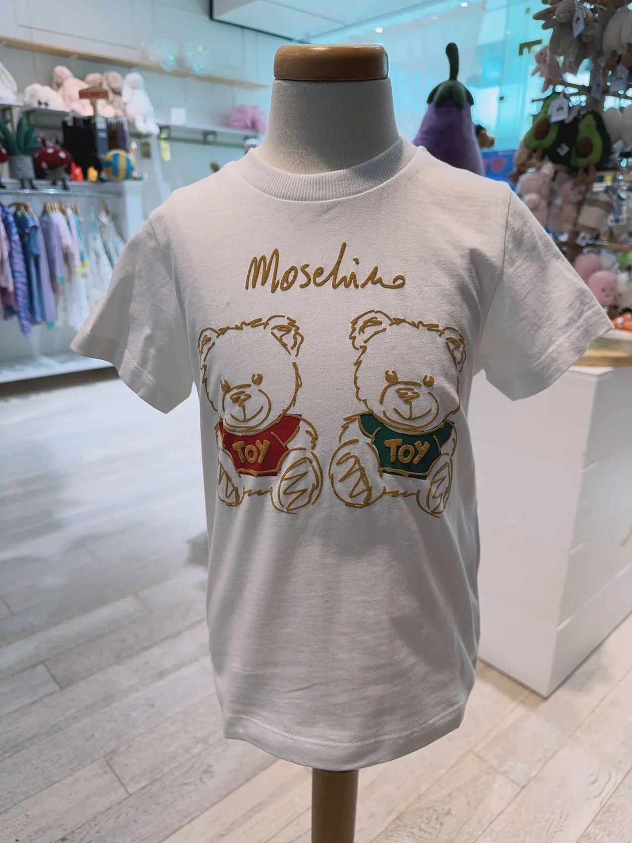 Moschino Kids Short Sleeve T-shirt With Drawing Print Of Two Bears Logo