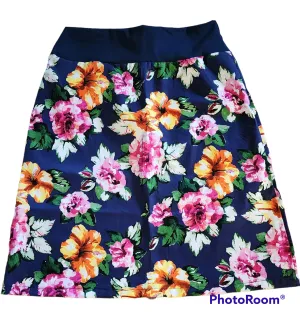 Navy Floral Skirt