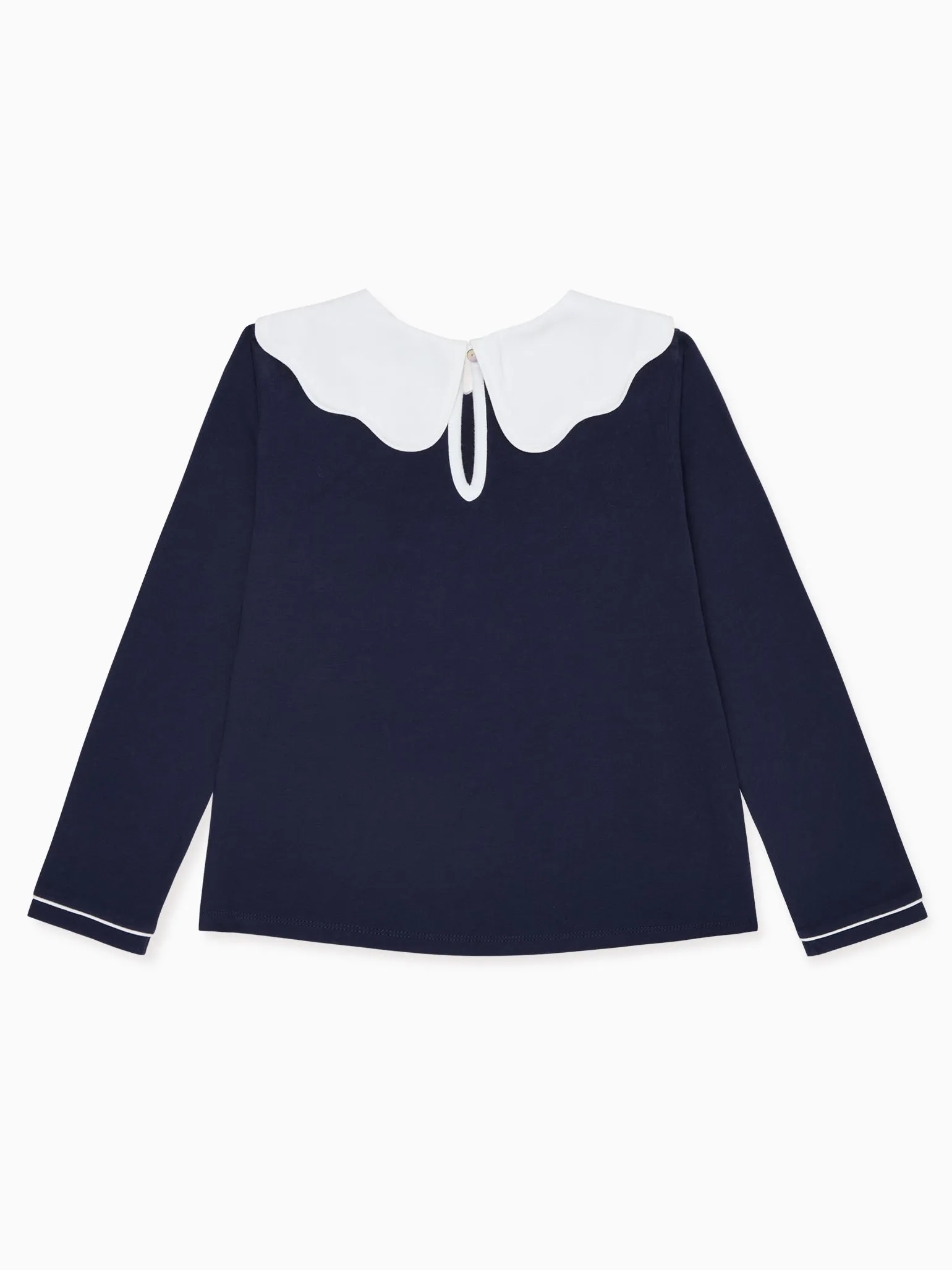 Navy Marina Girl Cotton Top