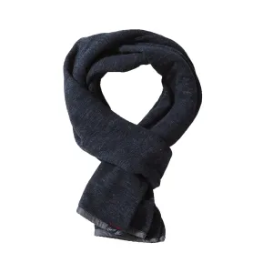 New Windsor Double Cloth Cotton Scarf - Navy