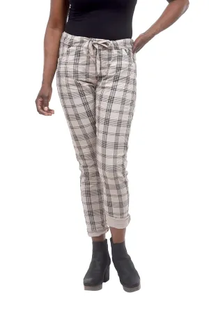 Plaid Jogger, Eggshell