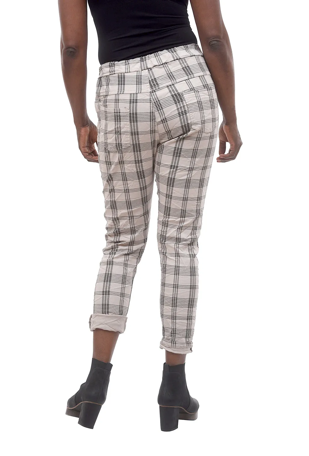 Plaid Jogger, Eggshell