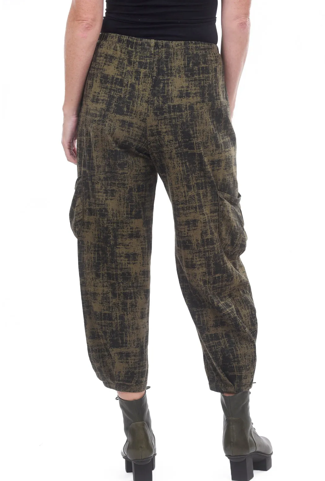 Print Side Pocket Crop Pant, Olive