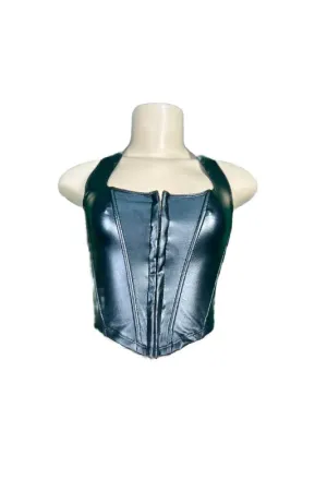 PU Leather Halter Vest