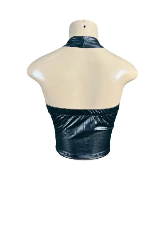 PU Leather Halter Vest