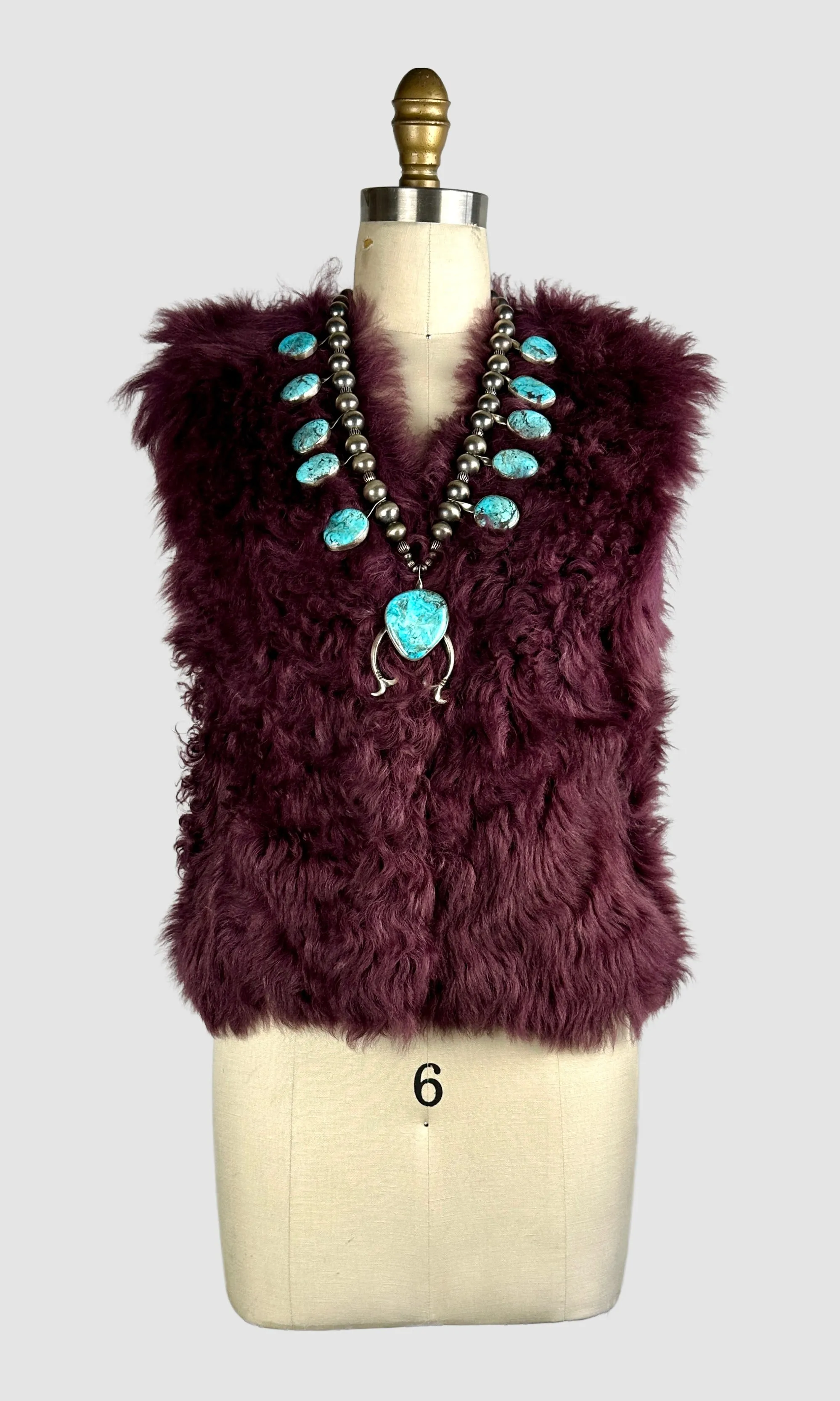 PURPLE HAZE 70s Sheepskin Penny Lane Vest • Small