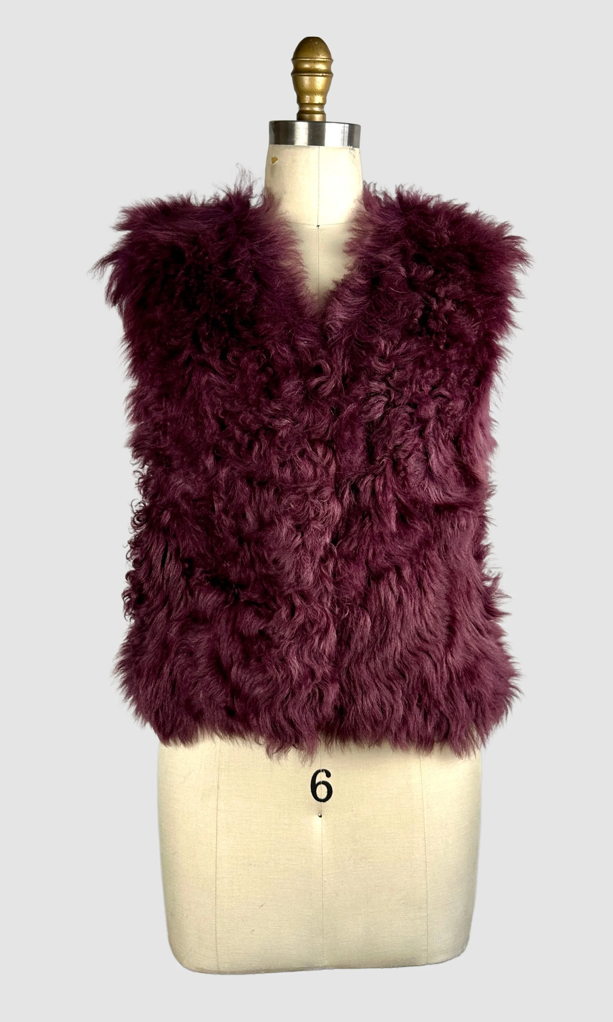 PURPLE HAZE 70s Sheepskin Penny Lane Vest • Small