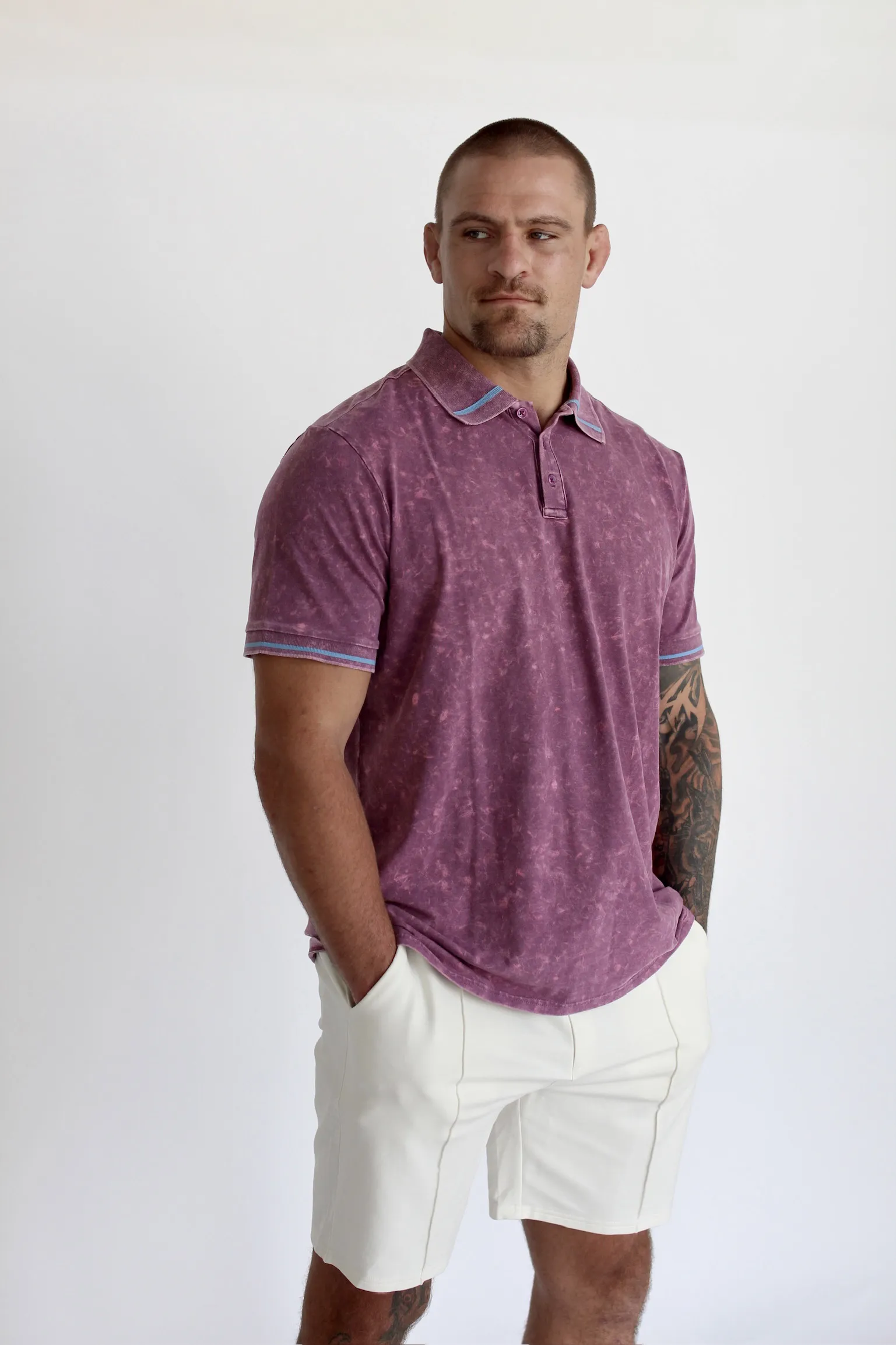 Purple Jersey Short Sleeve Polo