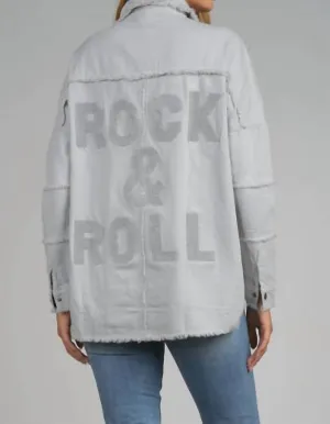 "devon" Rock & Roll Jacket In Pale Grey