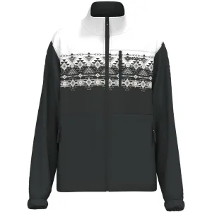 "Hooey Tech Fleece Jacket" Black/White Aztec