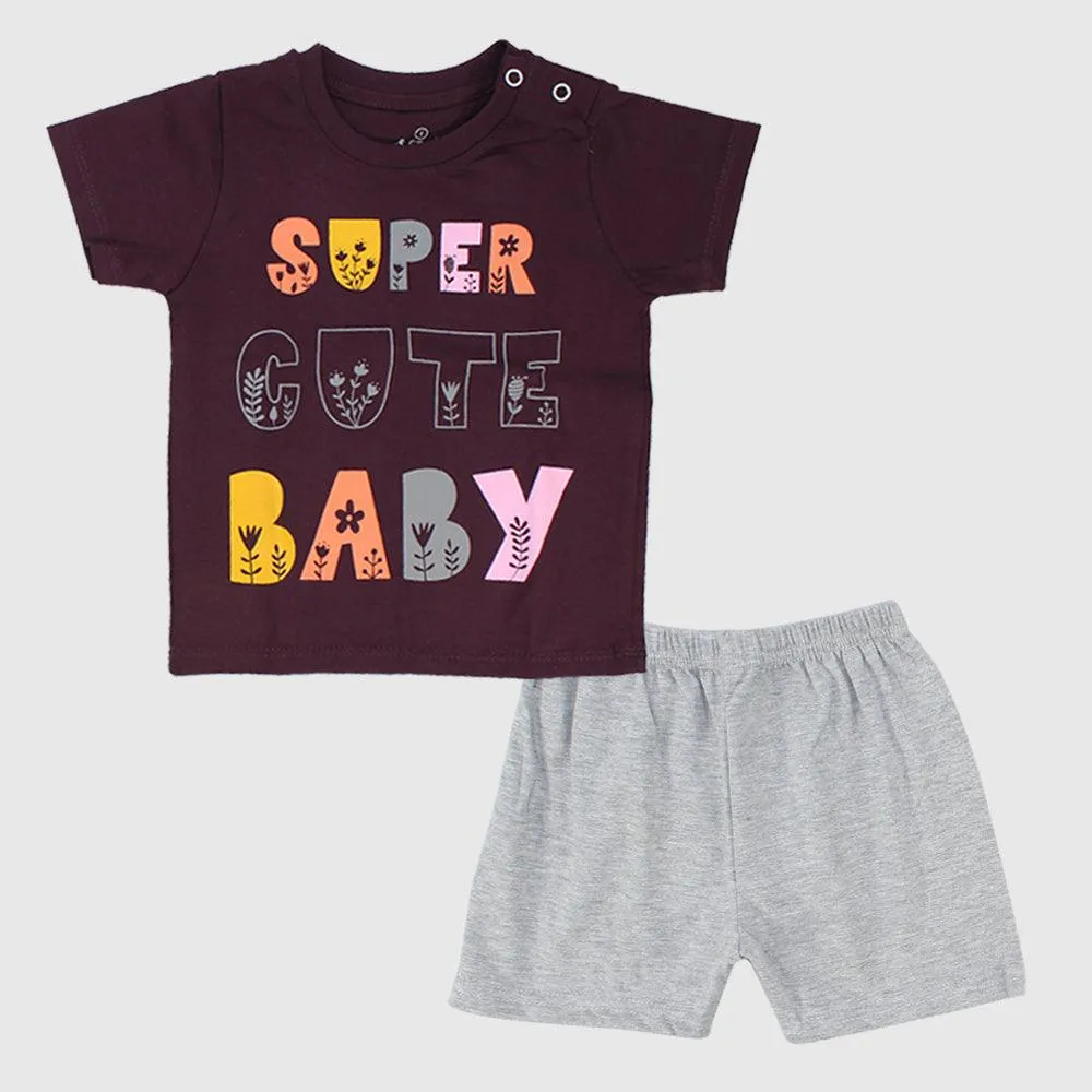 "Super Cute Baby" Short-Sleeved Pajama