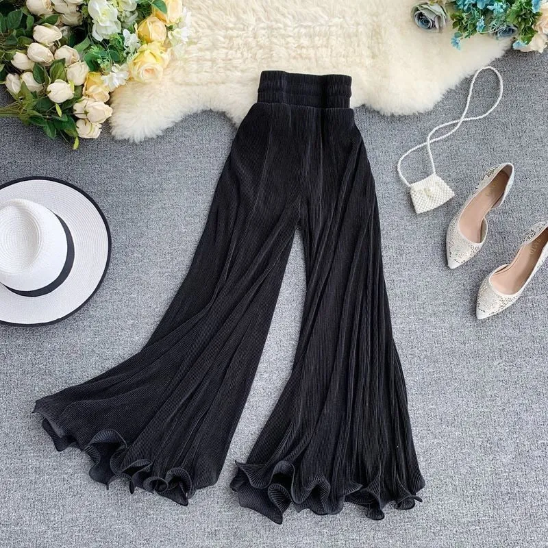 'Restless' Black Alt Grunge Wide Leg Flowy Goth Pants