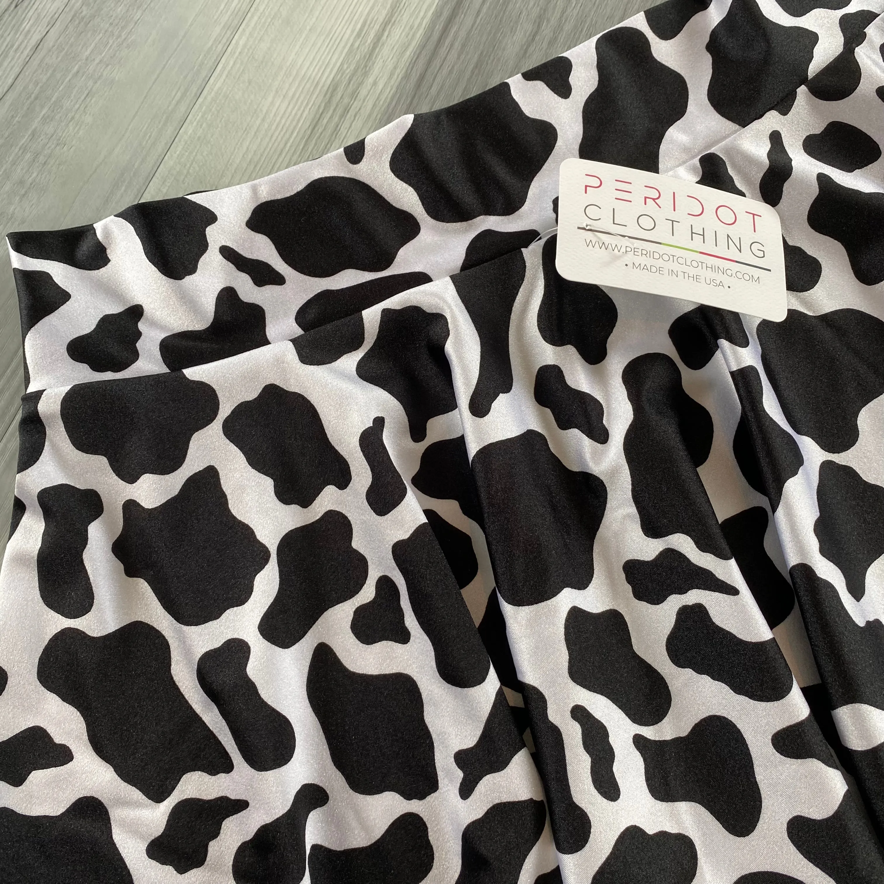 SALE - 3XL - 13" Skater Skirt - Black & White Cow Print