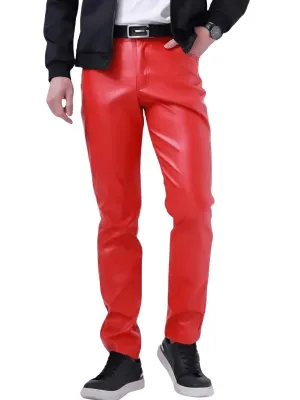 Slim Fit Men's Leather Pants