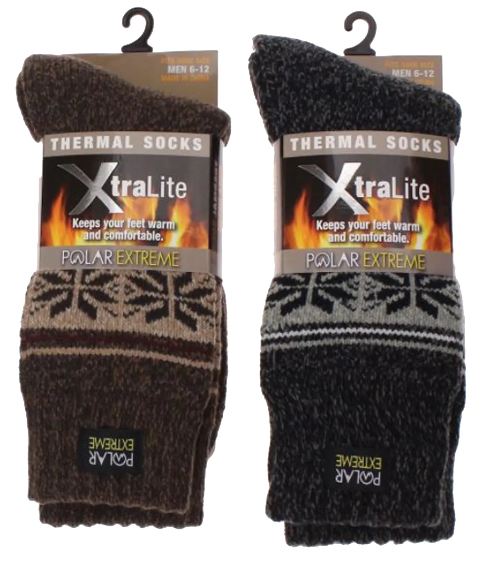 Socks-Men's Polar Extreme Xtra Lite Heat Sock, Fairlisle