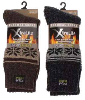 Socks-Men's Polar Extreme Xtra Lite Heat Sock, Fairlisle