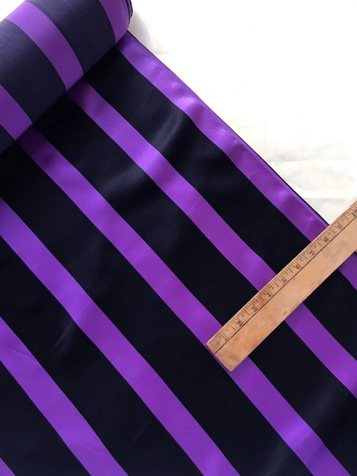 Steampunk Purple Striped Silk Charmeuse