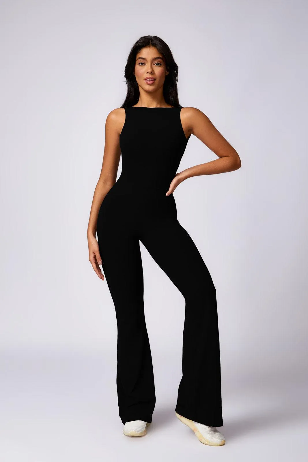 Stella Flared Jumpsuit - Black (FINAL SALE)