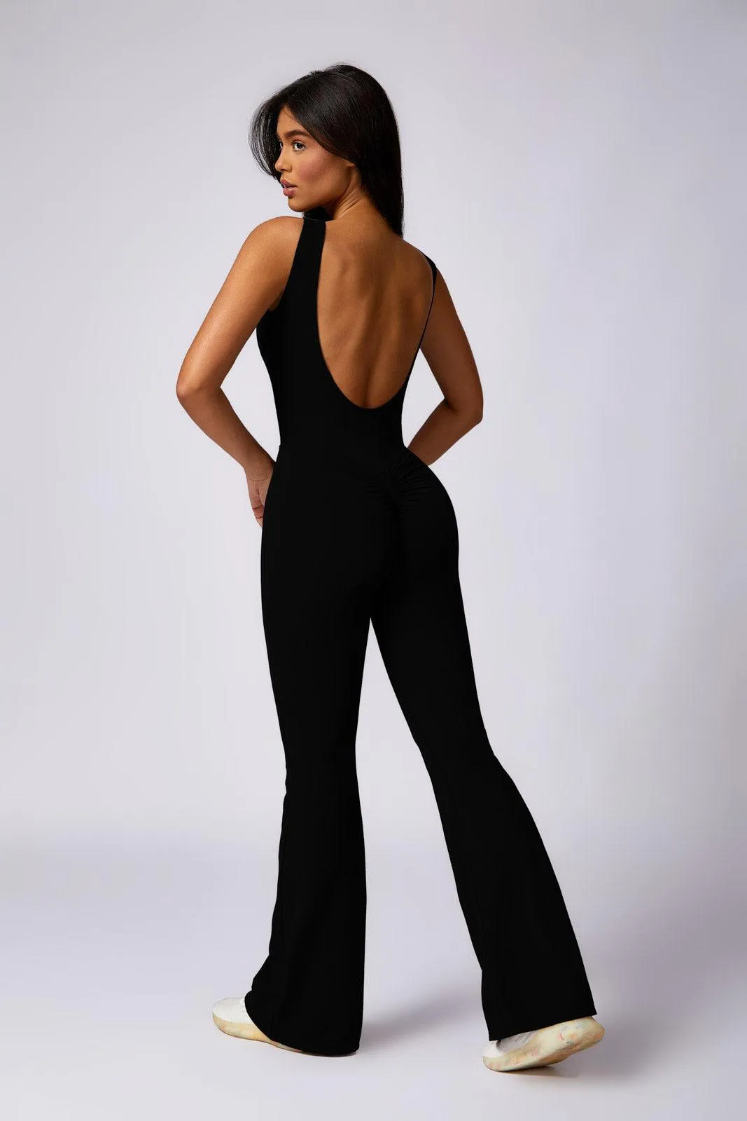 Stella Flared Jumpsuit - Black (FINAL SALE)