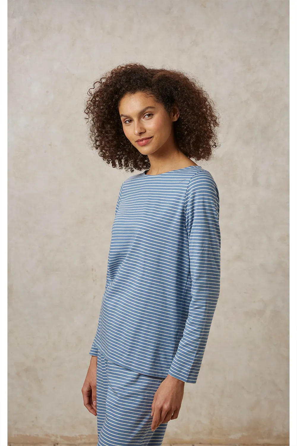 Stripe Long Sleeve Pyjama Top