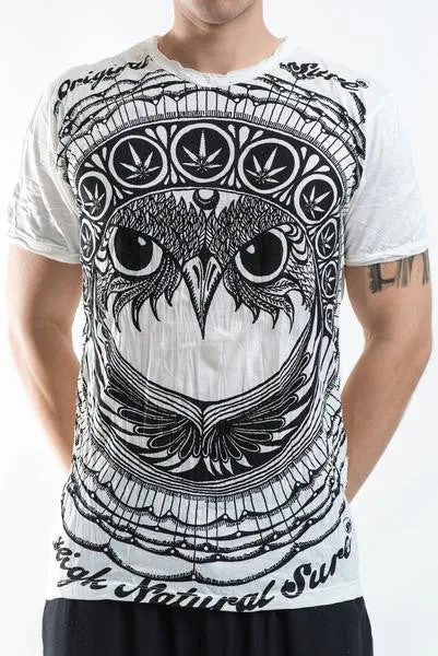 Sure Design Men's Weed Owl T-Shirt White