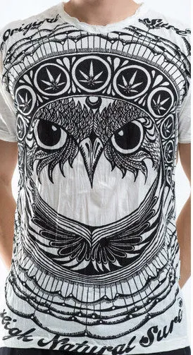 Sure Design Men's Weed Owl T-Shirt White