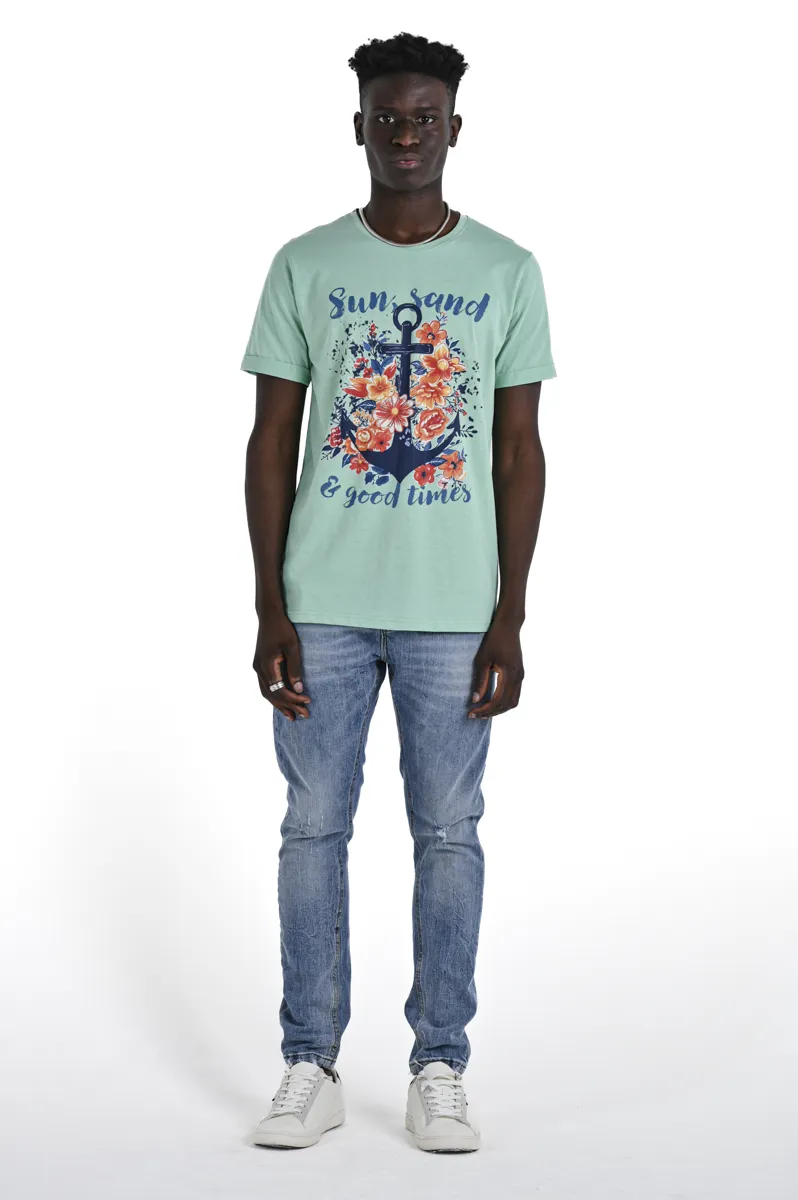 T-Shirt regular Still Verde Acqua SS24