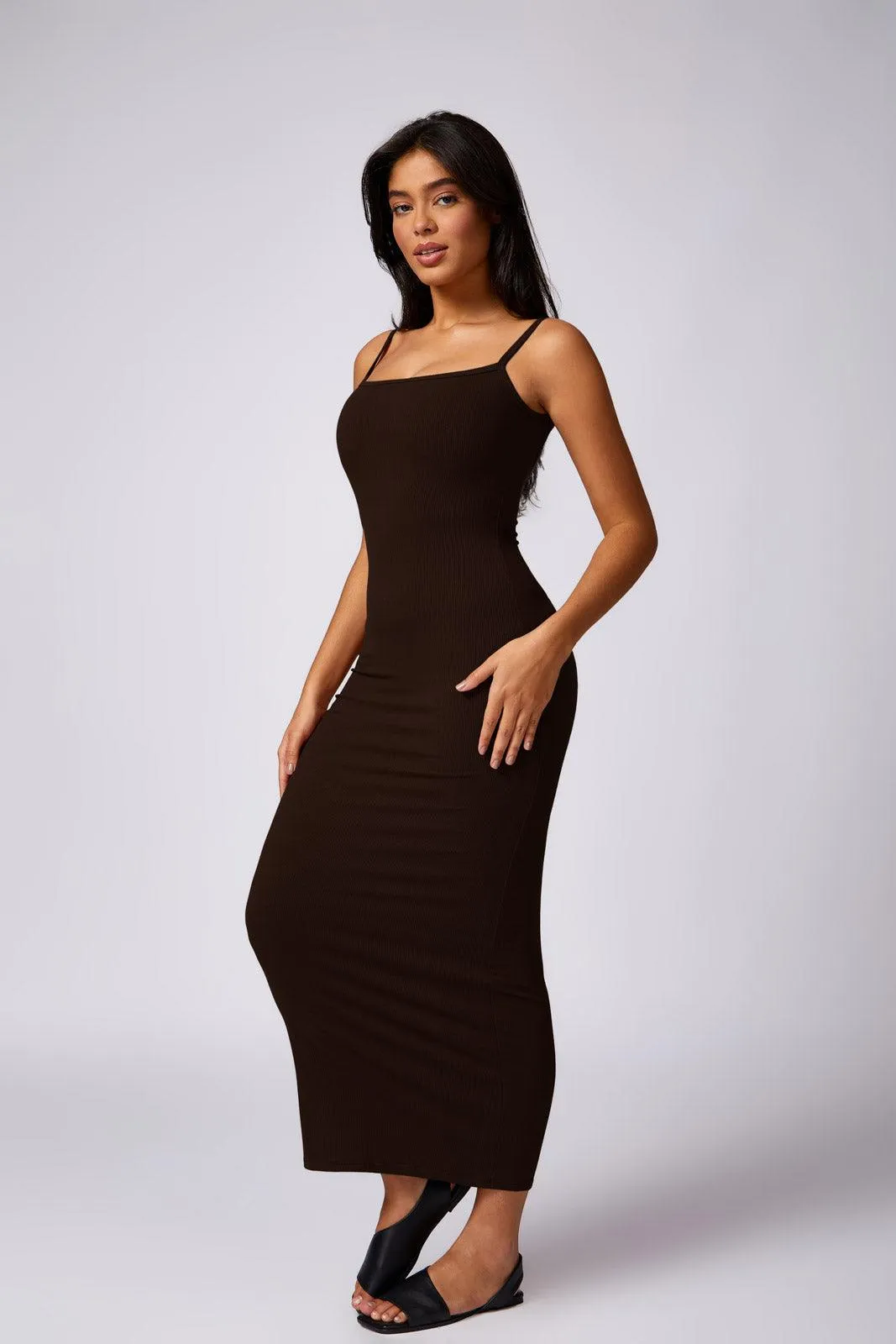 Thalia Long Dress - Brown (FINAL SALE)