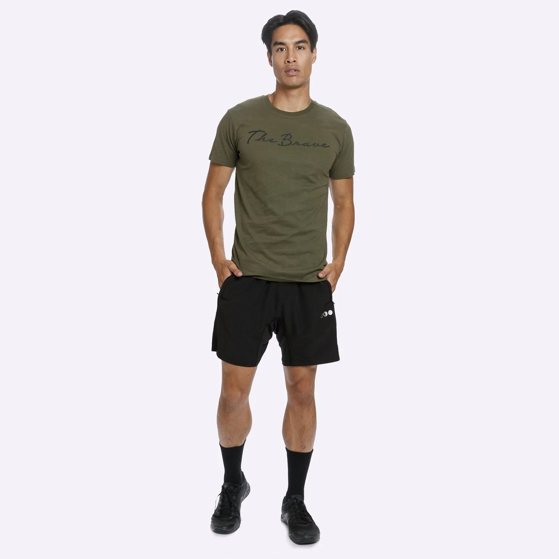 The Brave - Men's Script T-Shirt - Dark Olive