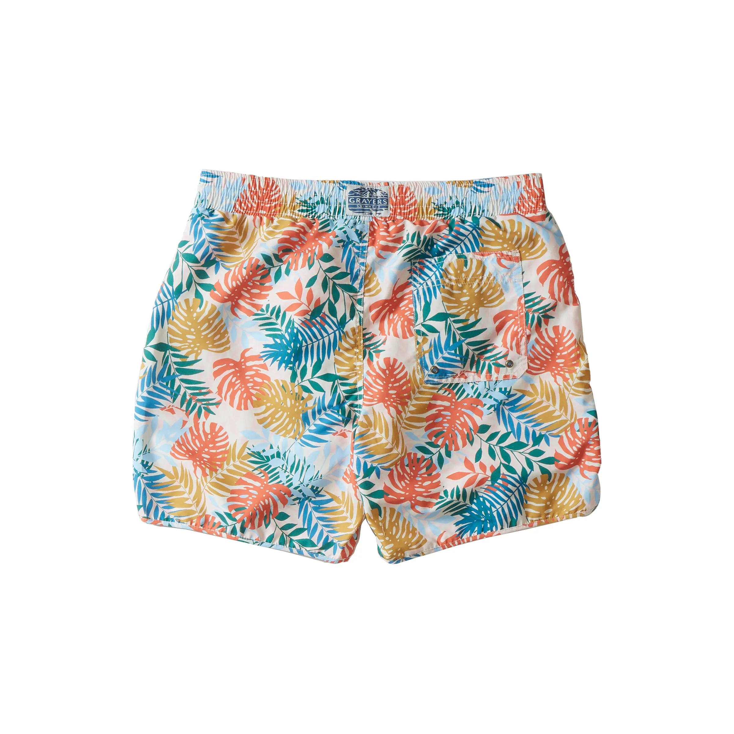 Tropical Leaf Eco Swim Trunk 6" - Multi Color