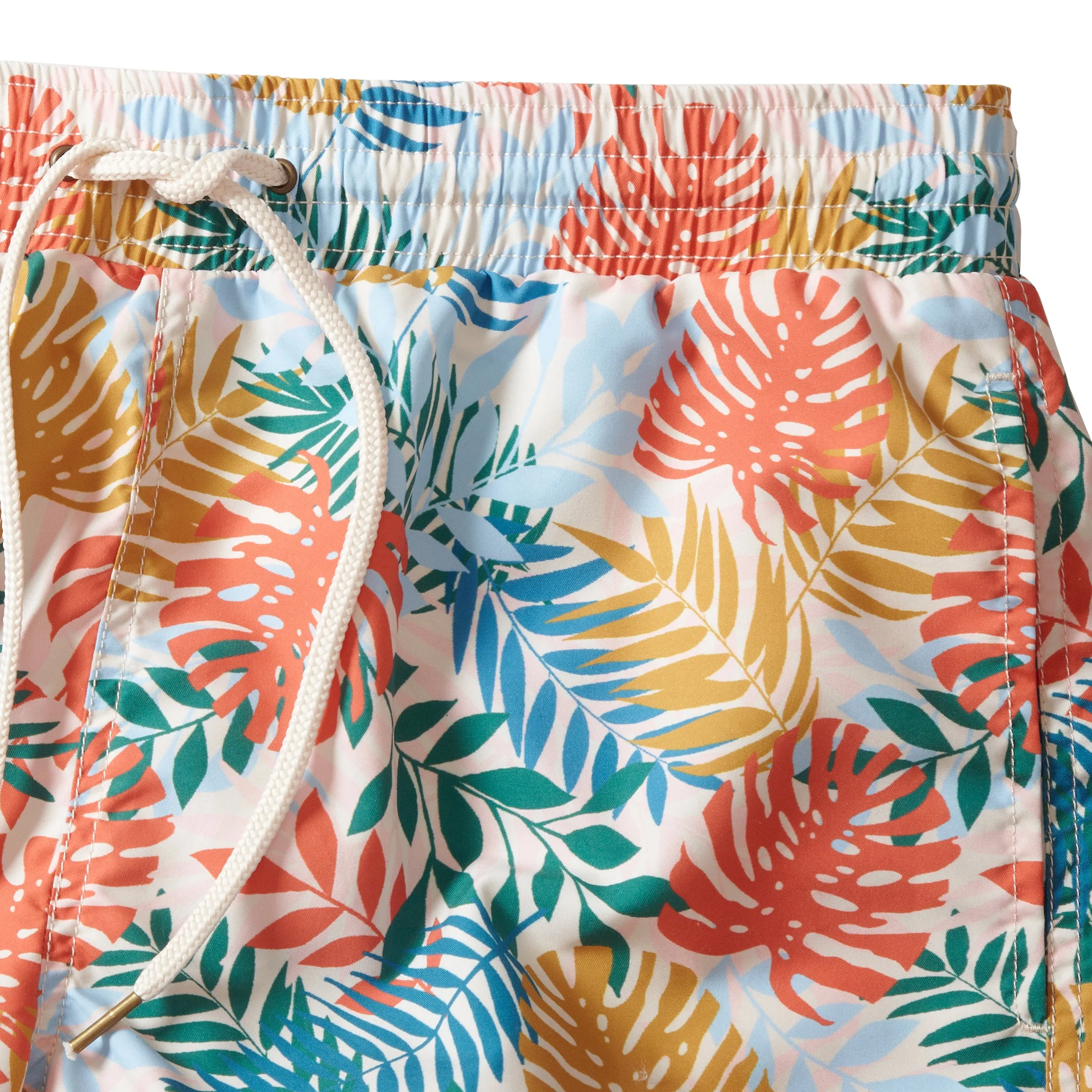 Tropical Leaf Eco Swim Trunk 6" - Multi Color