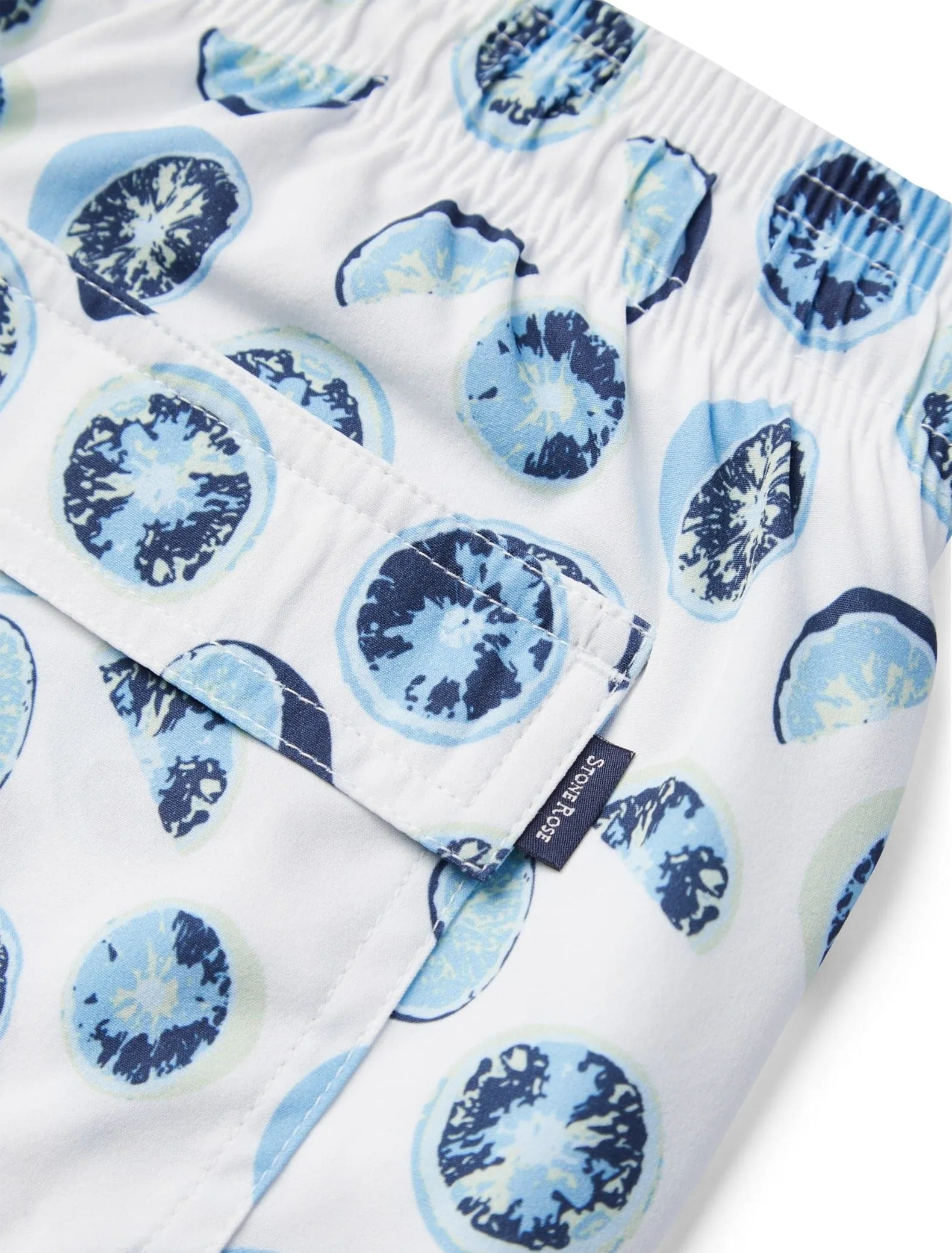 White Citrus Print Swimshort