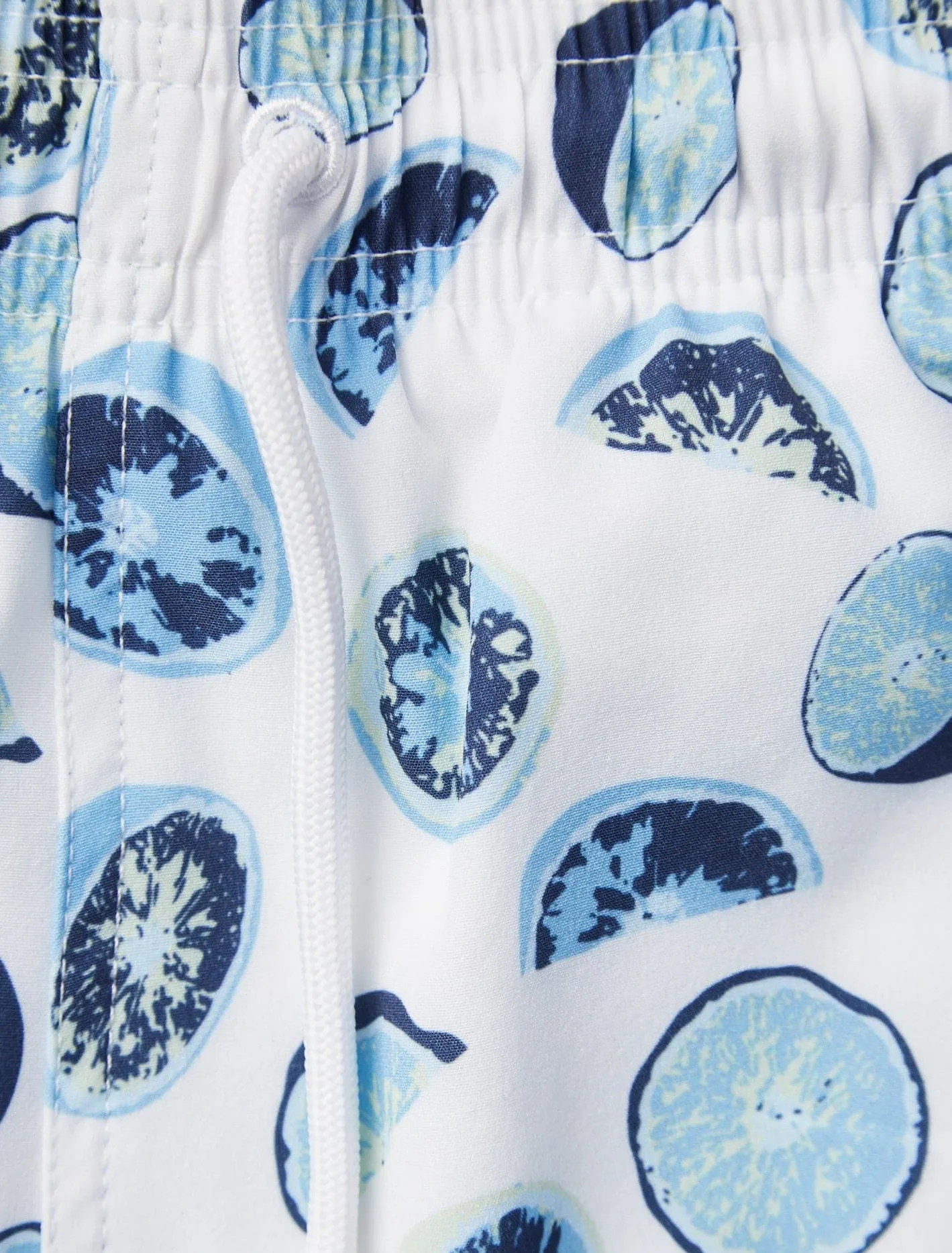 White Citrus Print Swimshort