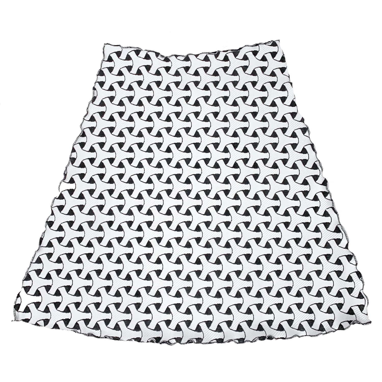 White Princi Jacquard Knit Bias Skirt