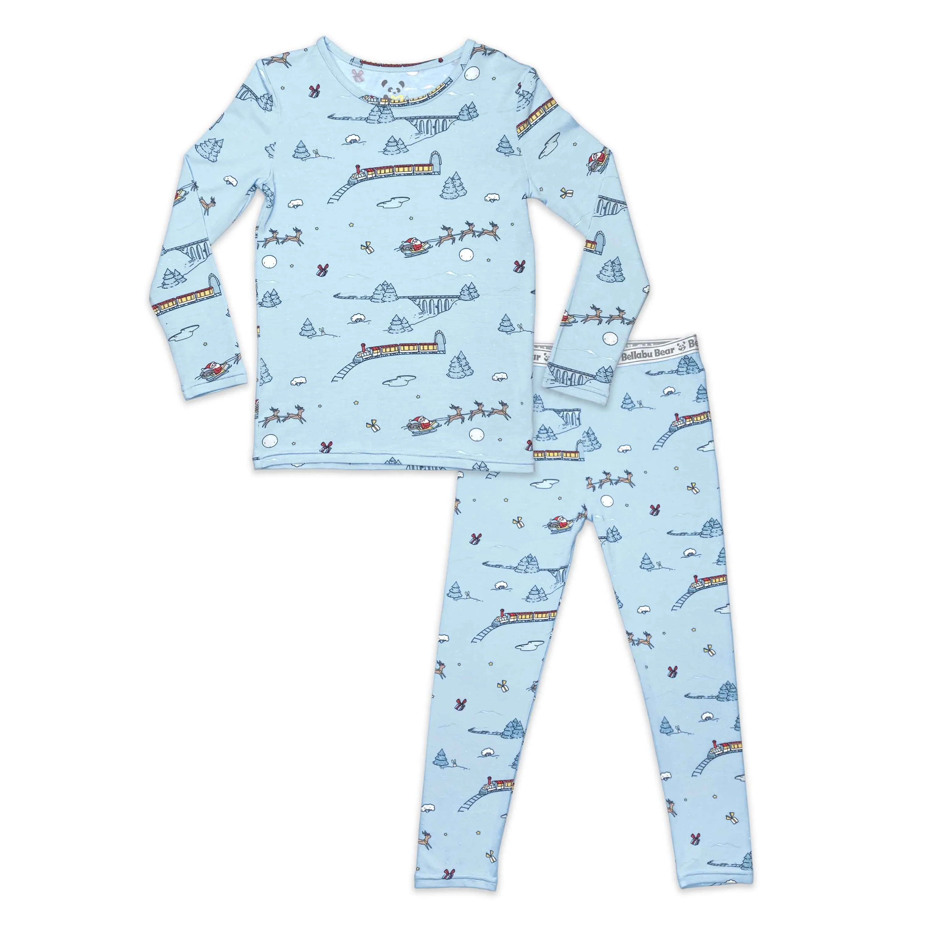 Winter Train Bamboo Kids Pajamas