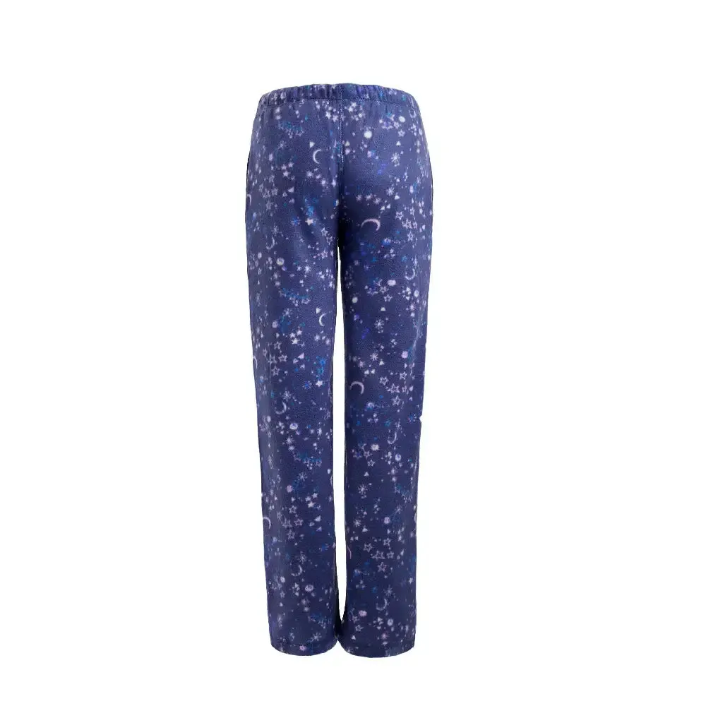 Women's Fleece Pajama Pants With Elastic Waistband