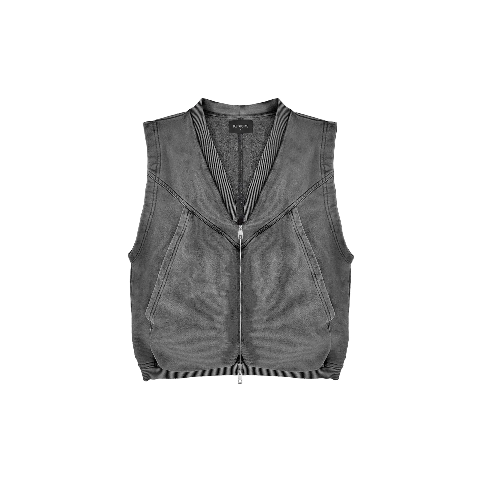 Zip Vest - Vintage Grey